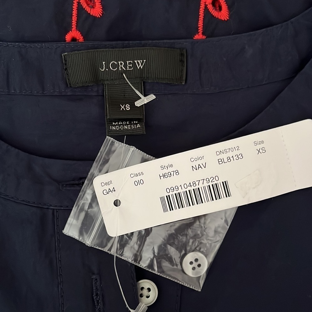 NWT J. Crew Embroidered Eyelet bell sleeve dress Sz XS Sm​ - Picture 5 of 10